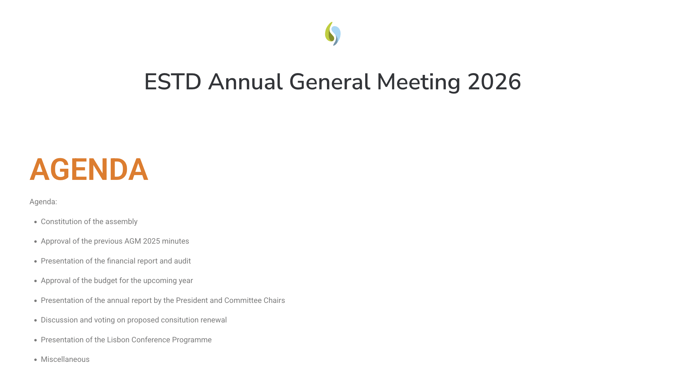 ESTD AGM